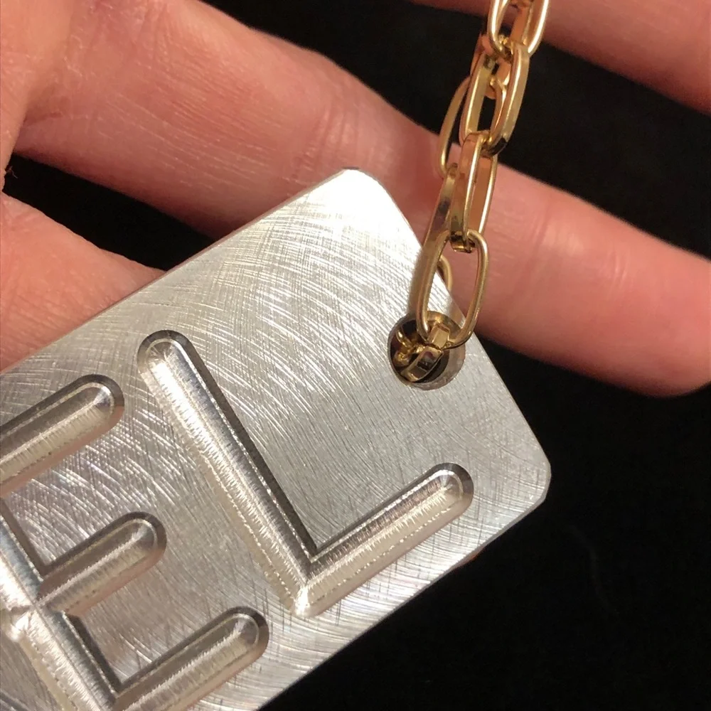 Silver Tone Heavy Metal Aluminum Alloy Nameplate Keychain or Plaque “Rachael”